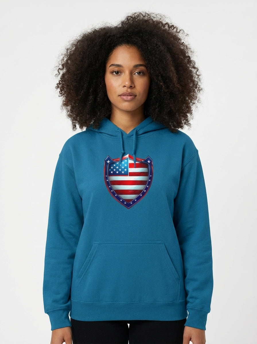 Freedom Shield – Stars & Stripes Hoodie