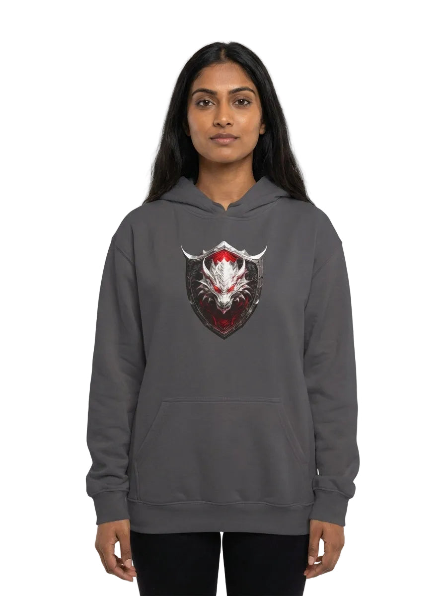Crimson Wyrm Shield Hoodie